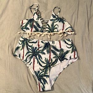 Hallelu High-Rise Palm Tree Bikini
